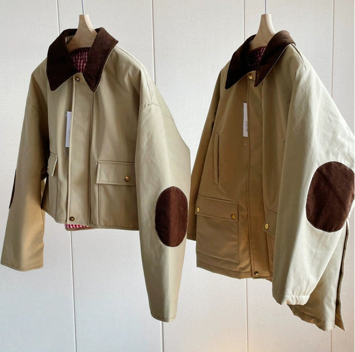 Dam stilren övergångsjacka med kontrasterande Elbow Patches