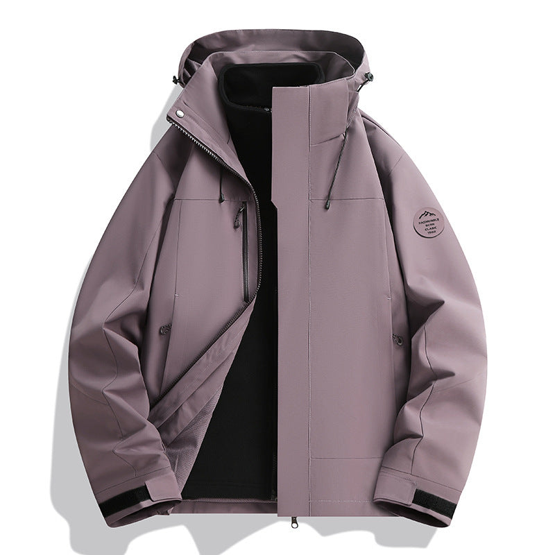Unisex vattenavvisande softshelljacka med fleecefoder och justerbar huva