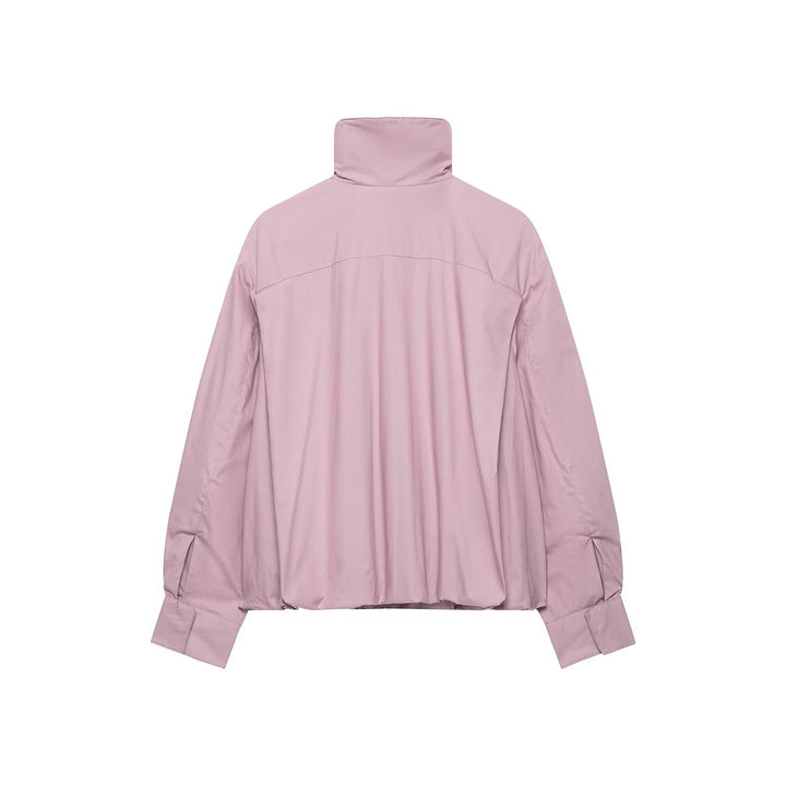 Dam Lätt Kort Windbreaker med Hög Stå Krage och Wide Raglan Ärmar