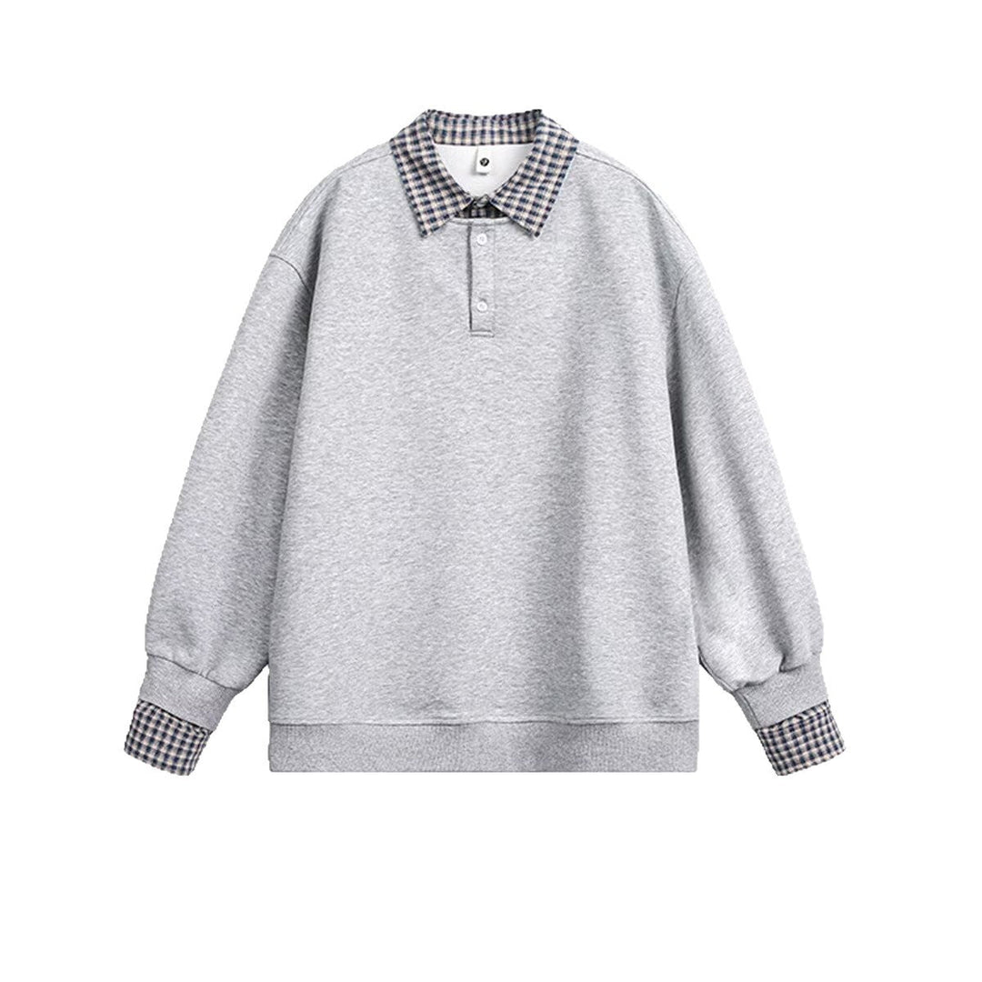 Herr Oversized College-Tröja med Krage