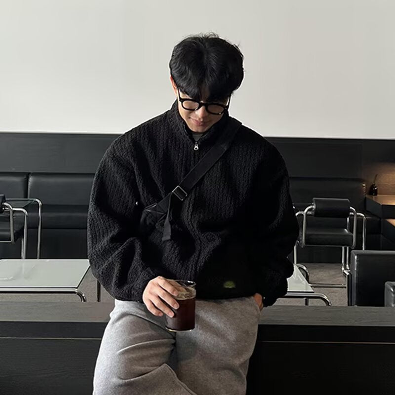Herr Mode Oversized Jacka med Ståkrage
