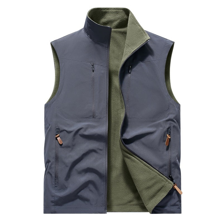 Herr Vindtät Softshell Väst med Fleecefoder &amp; Multifunktionell Fickor