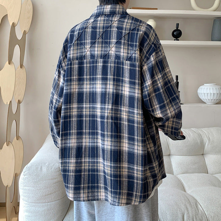 Dam avslappnad rutig mönster Overshirt