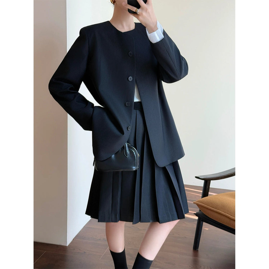 Dam elegant Pleated jacka Drune