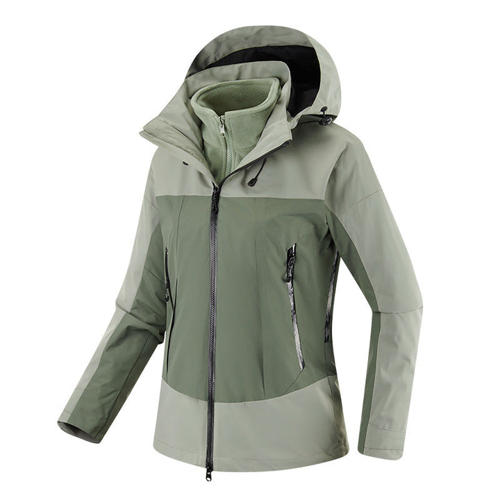 Dam två-layer softshelljacka med removable fleece inner jacka och justerbar huva
