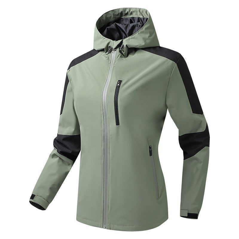 Herr Andningsbar Softshell-Hardshell Hybrid Jacka med Huva och Vattentät Dragkedjefickor