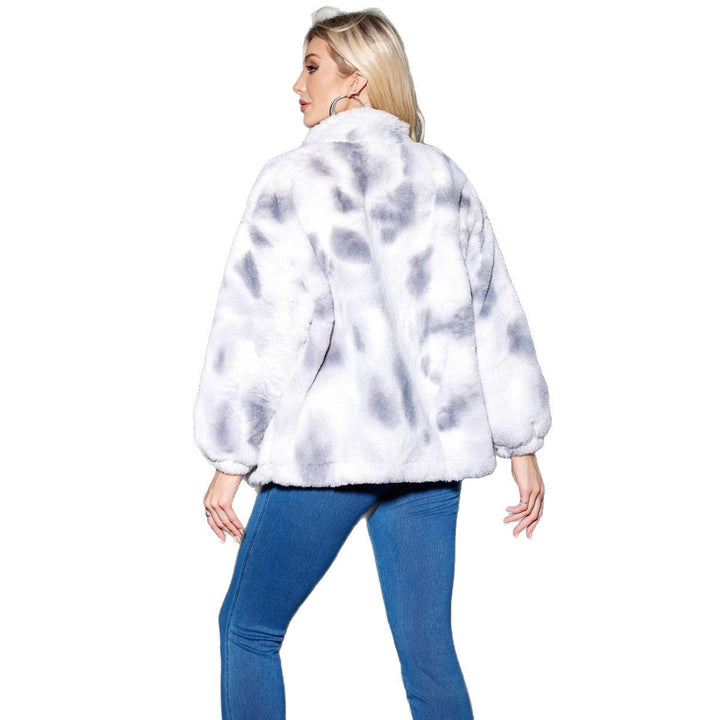 Dam mysig Faux pälsjacka med Stand krage &amp; Front dragkedja