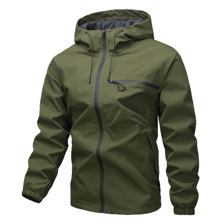 Unisex vattenavvisande softshell Rain jacka med Taped Seams, huva &amp; vattentät Chest ficka