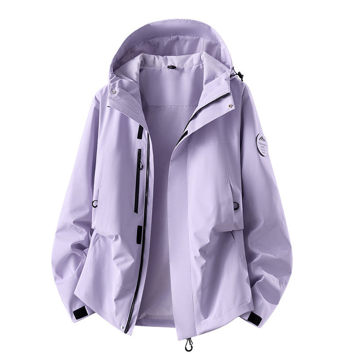 Dam Teknisk Three-Layer Softshell Regnjacka med Taped Sömmar och Multifunctional Fickor