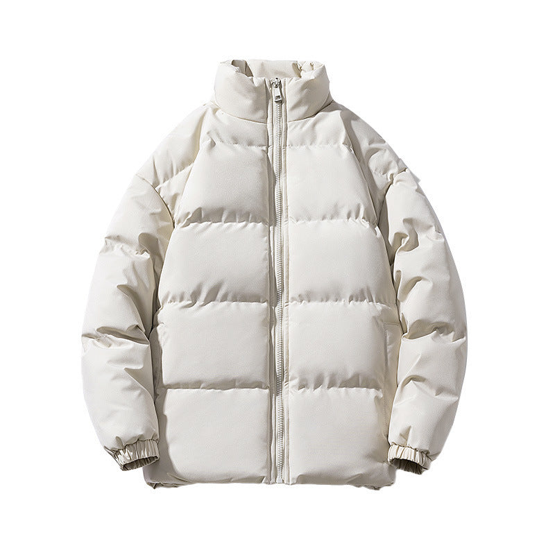 Unisex lätt vadderad Down look pufferjacka med Stand krage och två-Way dragkedja