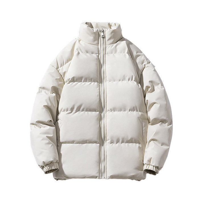 Unisex lätt vadderad Down look pufferjacka med Stand krage och två-Way dragkedja