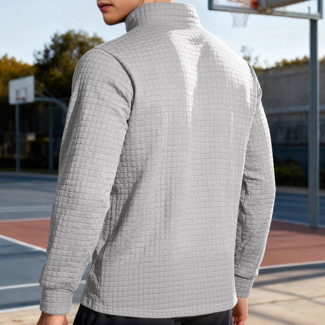 Herr Nano Square Strukturerad Comfort Halv Dragkedja Tröja med Ståkrage och Light Padding