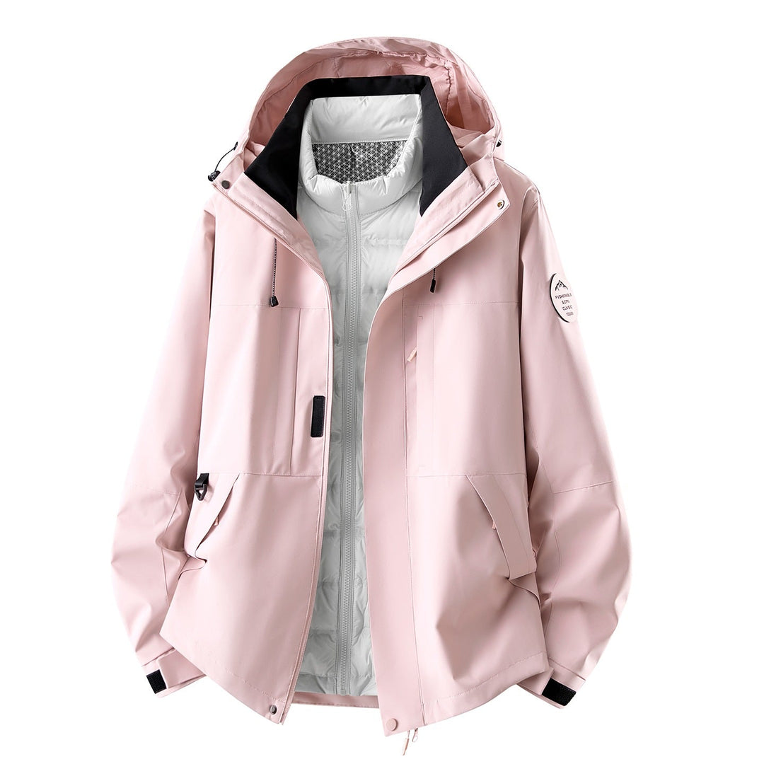Dam Multifunctional Outdoorjacka med Avtagbar Quiltad Inner Jacka