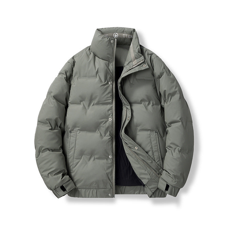 Herr Short Quiltad Jacka med Hög Stående Krage och Thermo Isolering