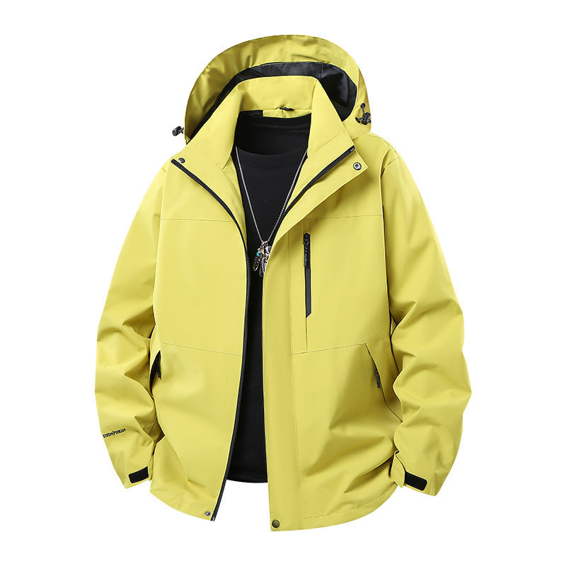 Herr Technical Softshell Regnjacka med Taped Sömmar, Justerbar Huva och Vattenavvisande Dragkedjor