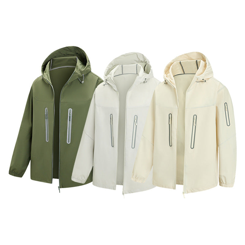 Herr Packbar Teknisk Softshell Jacka med Huva, Taped Dragkedjor och Bröstfickor