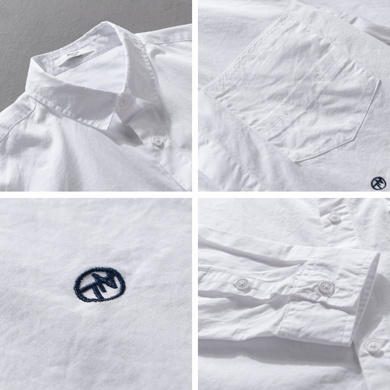 Herr Lätt Bomull Overshirt i Skjortjacka Stil med Kent Krage, Utanpå Bröstficka och Avslappnad Passform