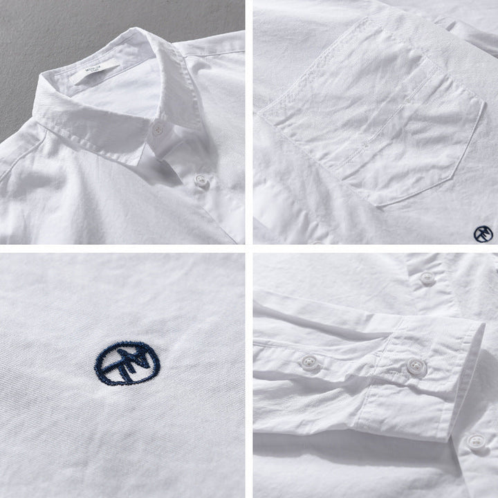 Herr Lätt Bomull Overshirt i Skjortjacka Stil med Kent Krage, Utanpå Bröstficka och Avslappnad Passform