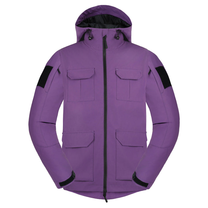 Herr Weatherproof med Huva Utility Parka med Lock Bröst Fickor och Ärm Lapp Panels