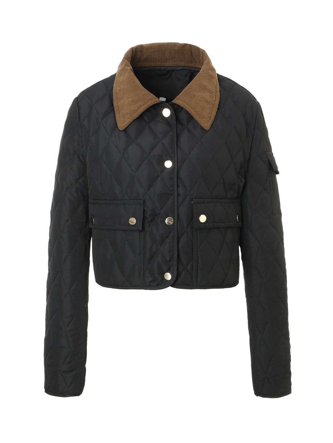Dam Snygg Kort Jacka med Quiltad Design