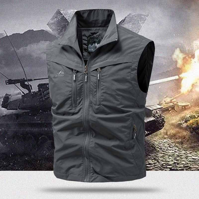 Herr Technical Utility Väst med Hög Krage och Multi-Pockets