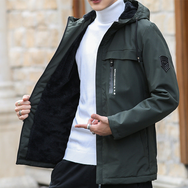 Herr urban softshell parka med Teddy fleecefoder, dold dragkedja och bröstficka
