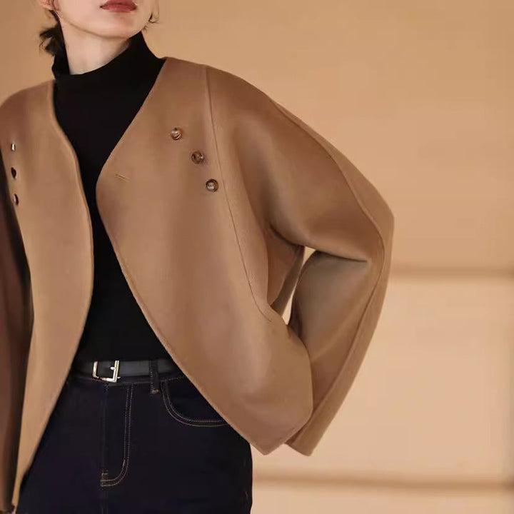 Dam elegant och cozy jacka med asymmetrical skärning Drune