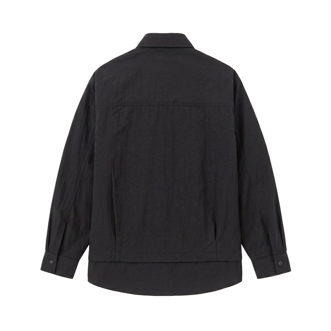 Unisex Oversized Skjorta Jacka med Tryckknapp Knappar, Kent Krage och Bröst Welt Ficka