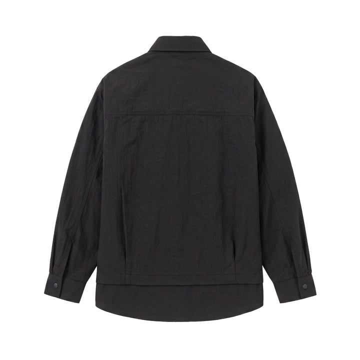 Unisex Oversized Skjorta Jacka med Tryckknapp Knappar, Kent Krage och Bröst Welt Ficka