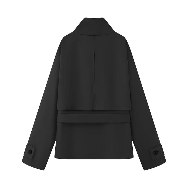 Dam Kort Jacka i Utility Stil med Waist Belt och Shoulder Pads