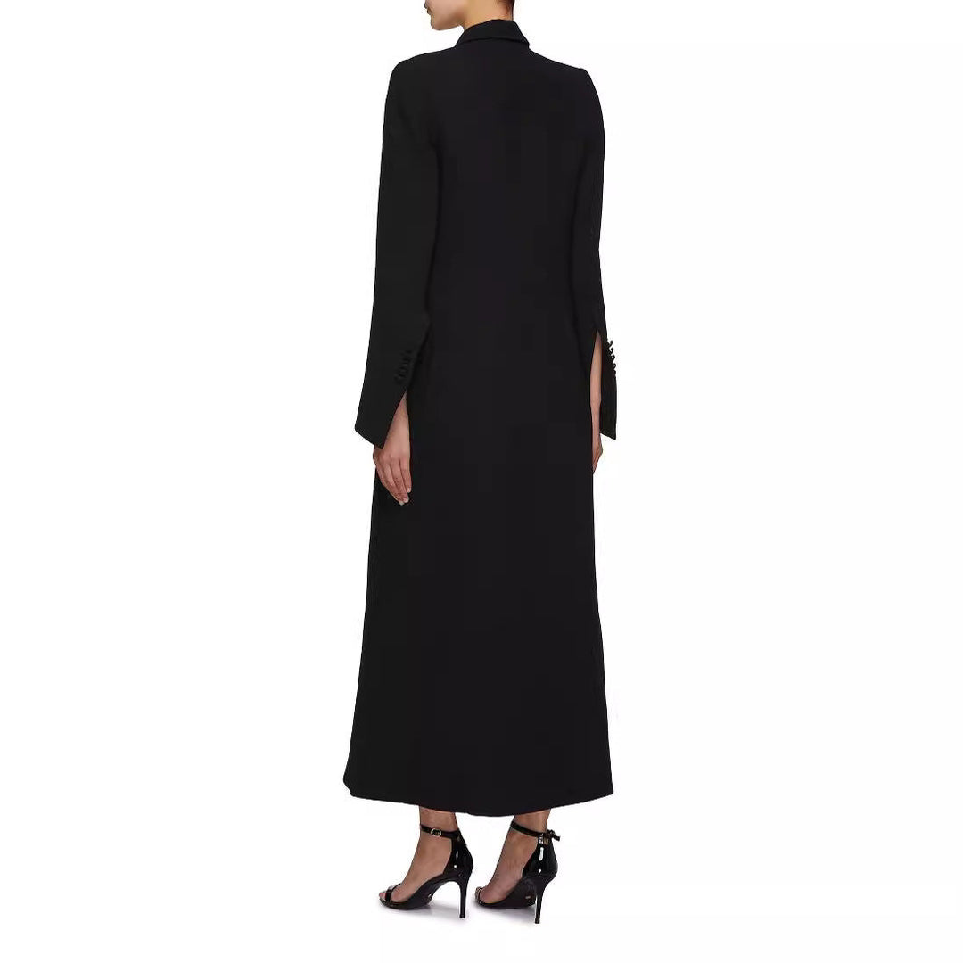 Dam Double-Breasted Maxi blazer kappa med Slim silhuett