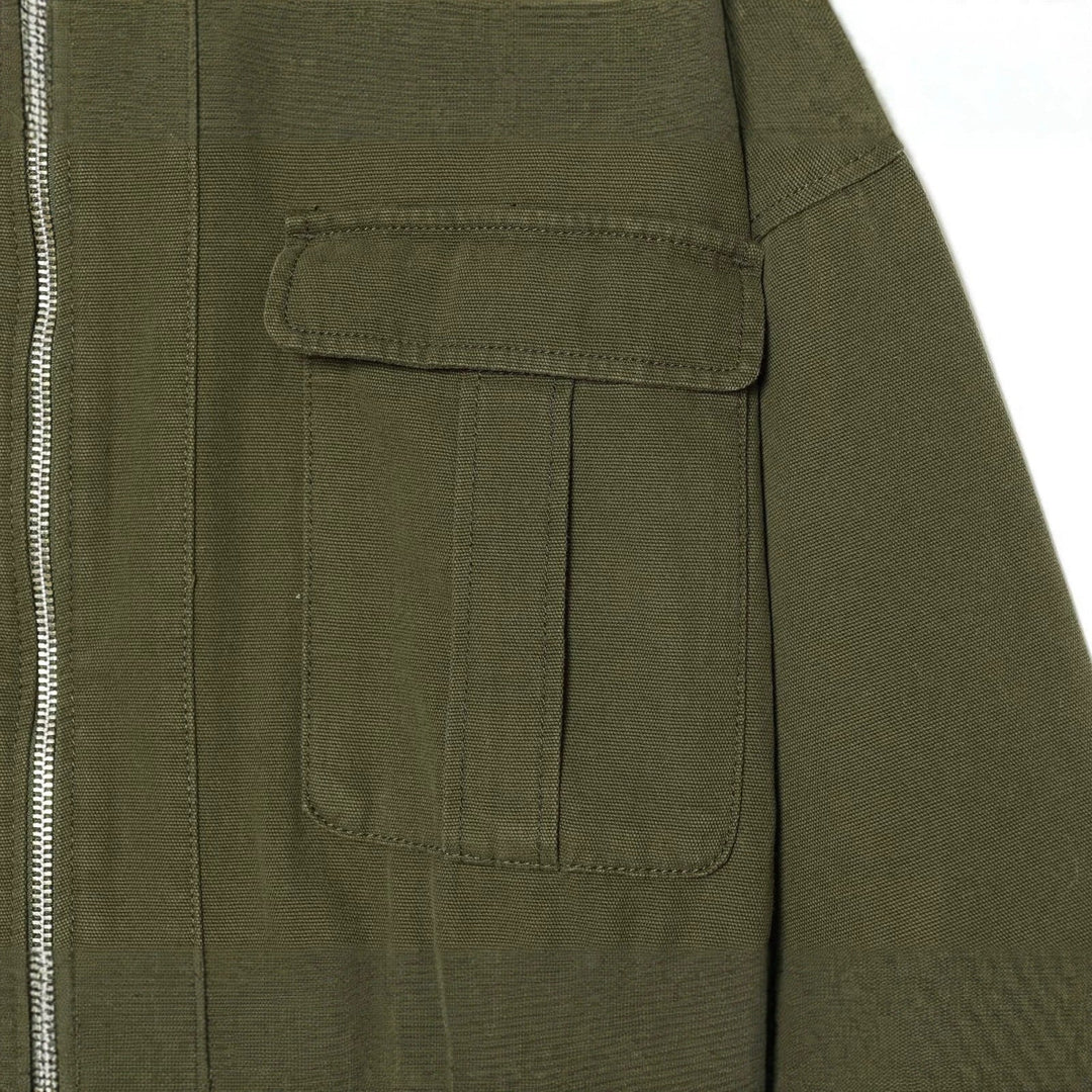 Dam Kort Utilityjacka med Dragkedja, Patch Chest Fickor och Waist Drawstring