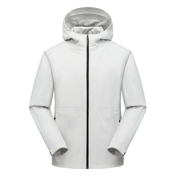 Herr Vattenavvisande Softshell Frilufts Jacka med Huva, Welded Sömmar &amp; Minimalistisk Dragkedja