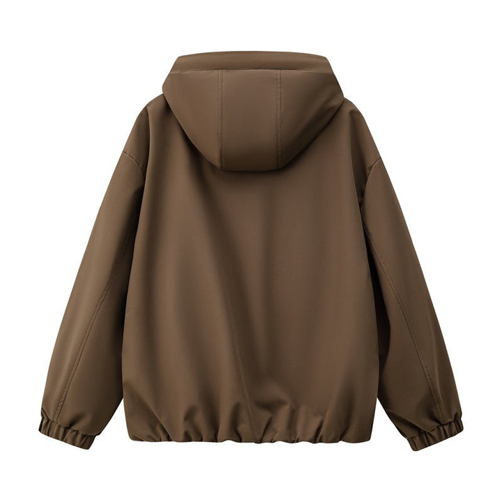 Herr Lätt med Huva Utility Övergångsjacka med Water-Repellent Outer Shell och Elastic Fåll