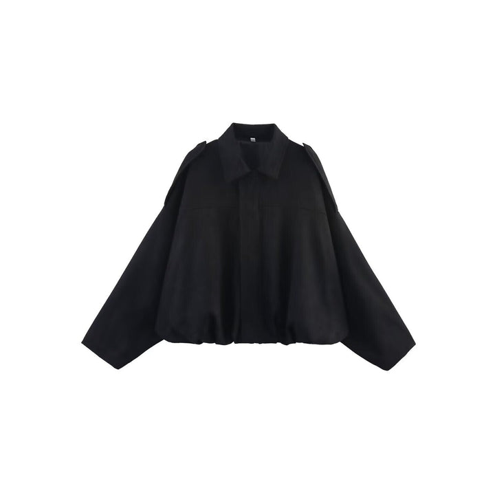 Dam oversize kort Velour Blouson med fåll med dragsko och Shoulder Epaulettes