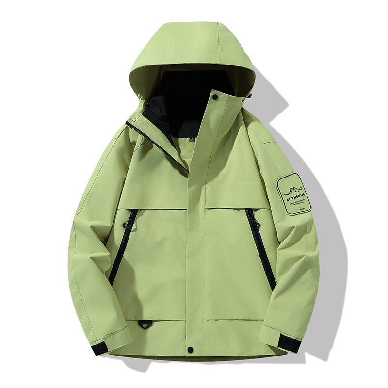 Herr Multifunctional Vattentät Softshell Regnjacka med Uttagbar Fleece Inre Jacka