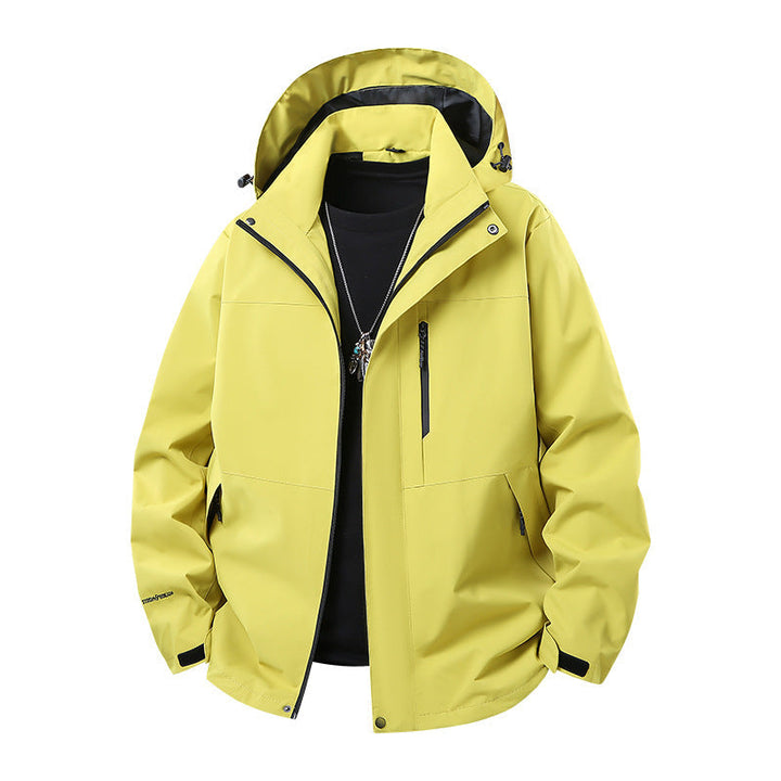 Herr Technical Softshell Regnjacka med Taped Sömmar, Justerbar Huva och Vattenavvisande Dragkedjor