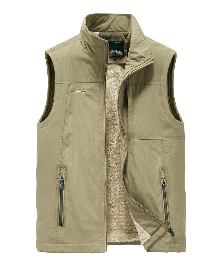 Herr Thermo Sleeveless Väst med Teddyfoder och Dragkedja