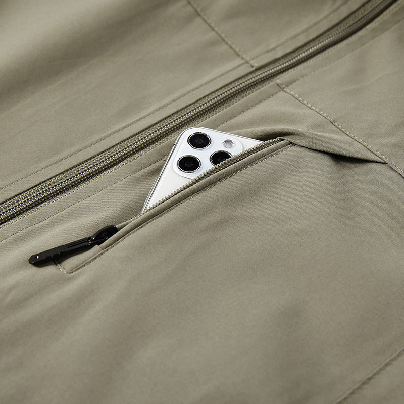 Herr ventilerande softshell Utomhus väst med Mesh innerfoder och fickor med dragkedja