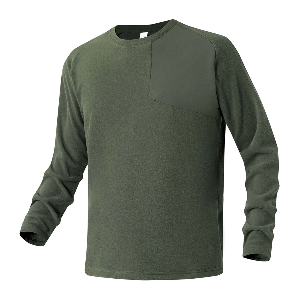 Herr Fleece-Langarmshirt med Asymmetrischer Brustpasse och Leichtem Stretch