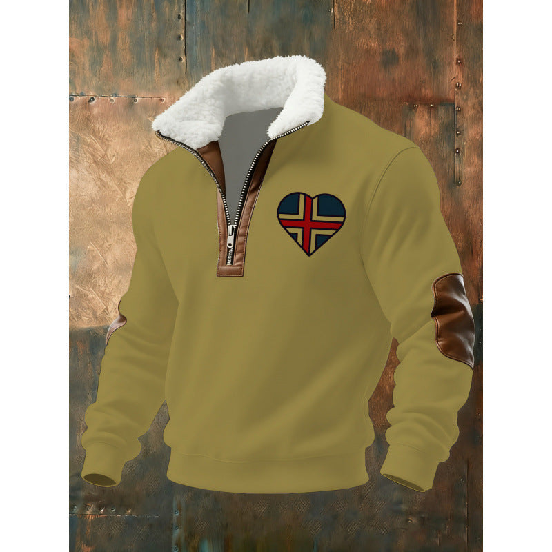 Herr Klassisk Luvtröja med Fleece Detail