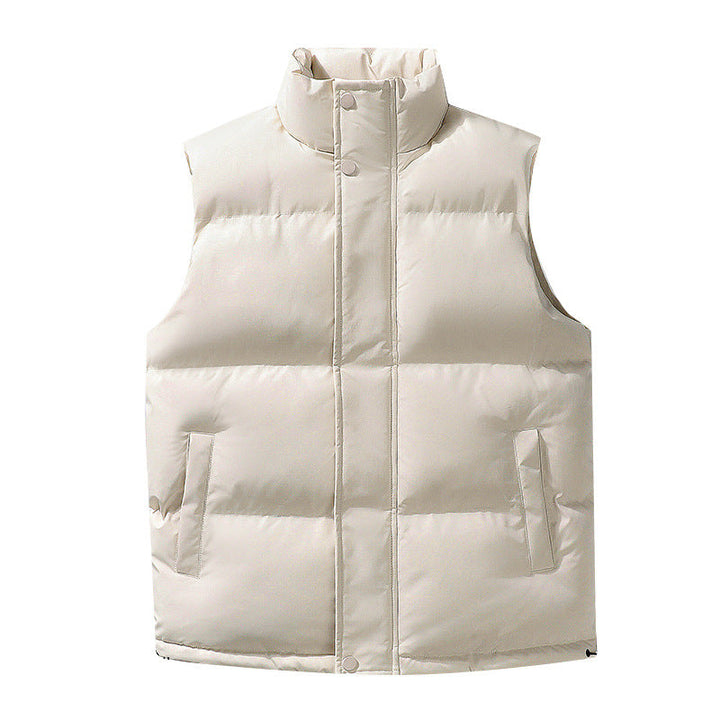 Dam oversize Puffer väst med hög Standing krage, fram Placket, och justerbar dragsko fåll