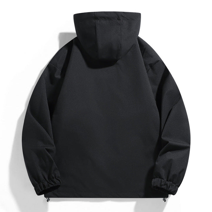 Herr Nano Wind och Water-Repellent Jacka med Huva med Ergonomic Sömmar, Adjustable Fåll, och Secure Zippered Fickor