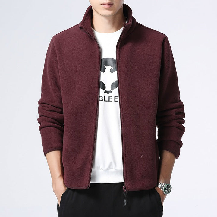 Herr Fleece Jacka med Ståkrage, Fullängd Dragkedja &amp; Sidofickor