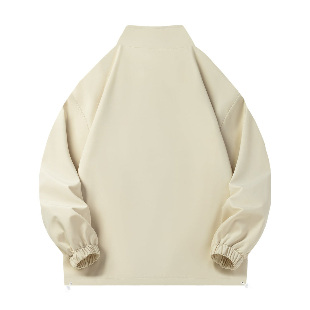 Unisex lätt Windbreaker med hög krage, elastic muddar &amp; justerbar dragsko fåll