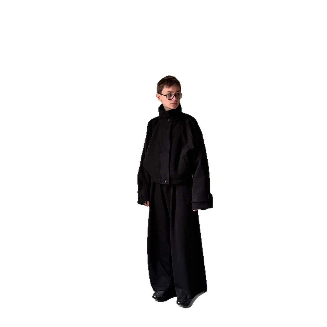 Dam Oversized Ull Jacka med Elegant Skärning och Praktisk Fickor