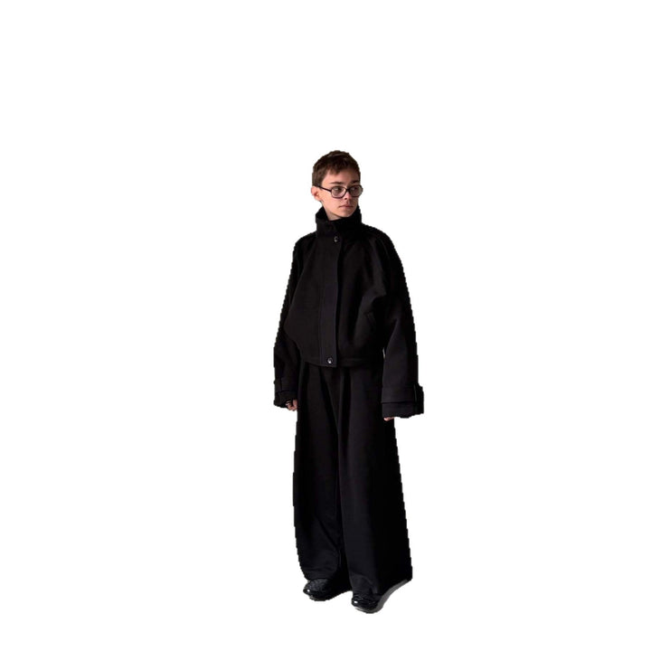 Dam Oversized Ull Jacka med Elegant Skärning och Praktisk Fickor