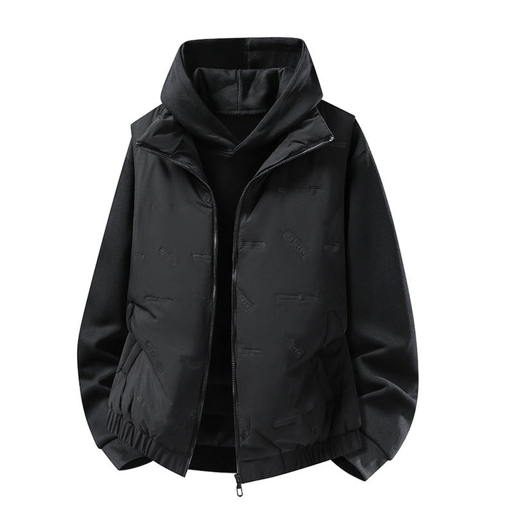 Herr Vadderad Väst i Urban Layering Look med Dragkedja, Elastisk Fåll &amp; Utanpåfickor