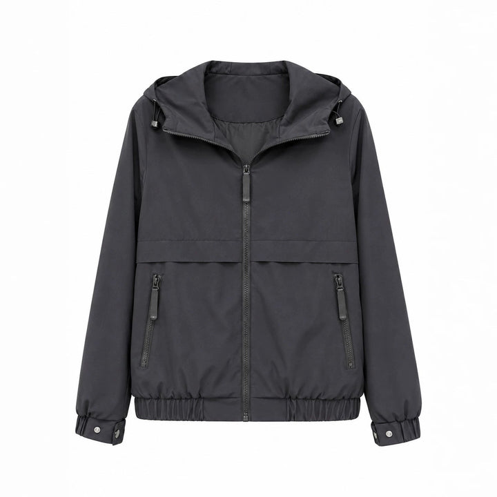 Dam lätt med huva Windbreaker med vattenavvisande Coating, dragkedja och Elastic fåll