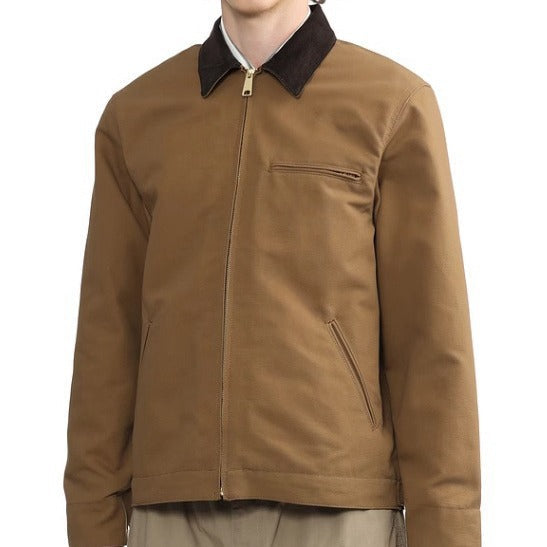 Herr dragkedja blouson i arbeteer stil med cord krage och breast ficka